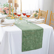 Velvet Table Runner 13x108 Sage Green