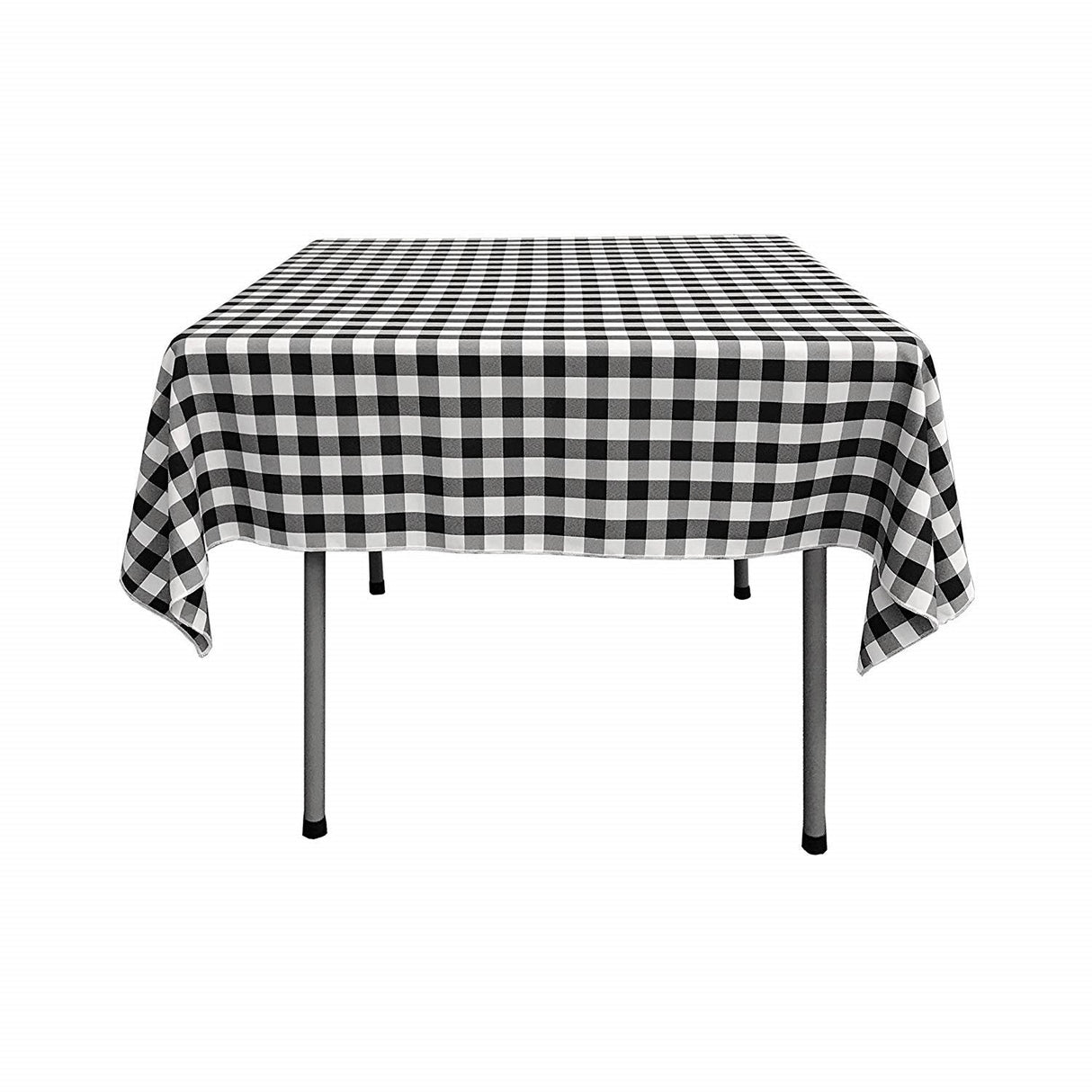 Square Tablecloth Polyester Fabric - Checkered Gingham Plaid, 30" X 30" (1 Piece)