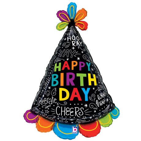 Birthday Hat Doodles Foil Balloon