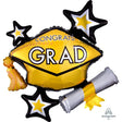 Graduation Foil Balloon Gold Cluster