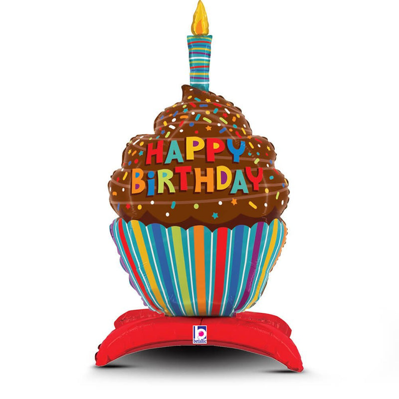 Foil Balloon Happy Birthday Cupcake Standups