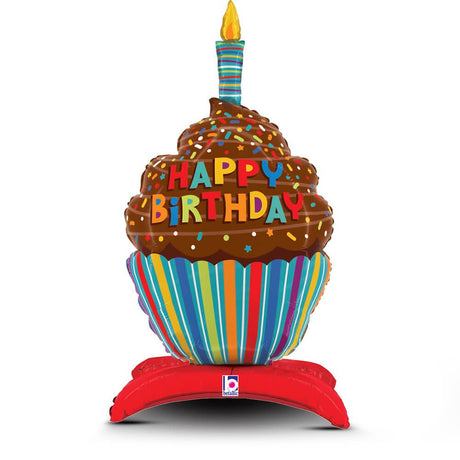 Foil Balloon Happy Birthday Cupcake Standups