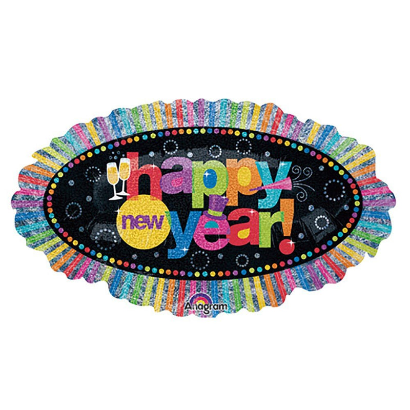 Foil Balloon Holographic Happy New Year Ruffle