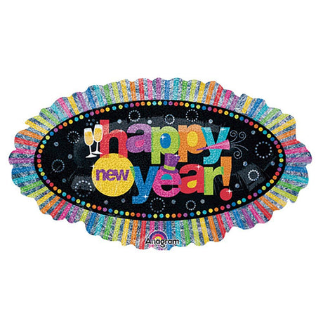 Foil Balloon Holographic Happy New Year Ruffle