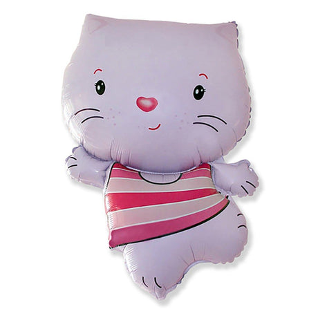 Foil Balloon Little Cat Fuchsia