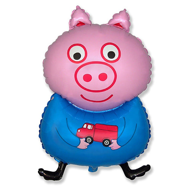 Pig Blue Foil Balloon 31 Inch