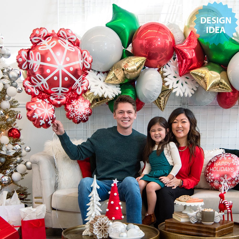 Foil Balloon Satin Nordic Snowflakes