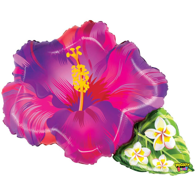 Plastic Balloon Tropical Flower Purple