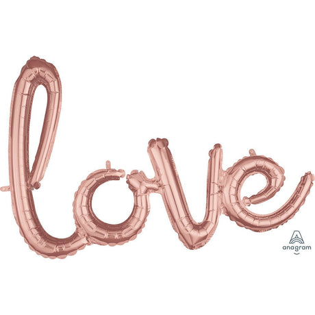 Foil Balloon Love Rose Gold Phrase