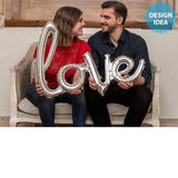 Love Script Phrase Silver Foil Balloon