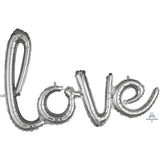 Love Script Phrase Silver Foil Balloon