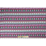 Purple/Blue Geometric Stripes Printed Rayon Woven