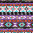 Purple/Blue Geometric Stripes Printed Rayon Woven
