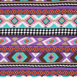 Purple/Blue Geometric Stripes Printed Rayon Woven