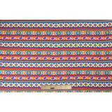 Orange/Blue Geometric Stripes Printed Rayon Woven