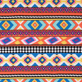 Orange/Blue Geometric Stripes Printed Rayon Woven