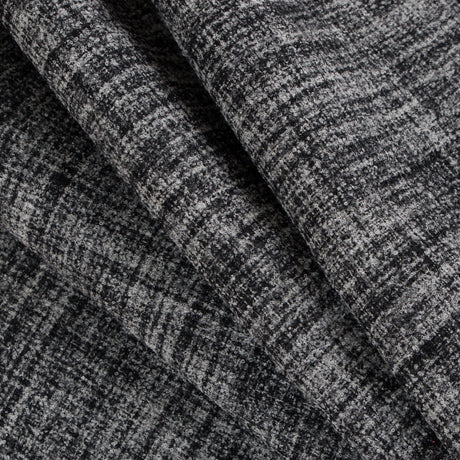 Black/White Stiff Boucled Wool Double Cloth