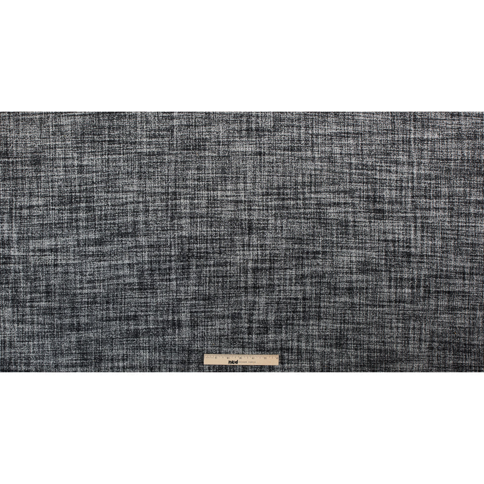 Black/White Stiff Boucled Wool Double Cloth