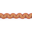 Metallic Gold/Red Braided Ric Rac - 1"