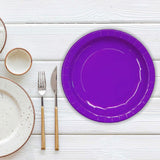 8 Count Purple Paper Plates Waterproof Coated 7 Inch Durable Disposable Party Plates