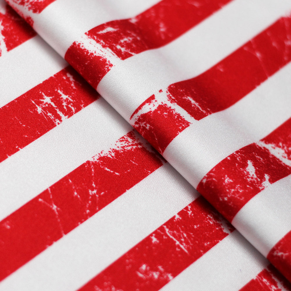 Vintage Stars - Stripes Polyester Spandex Fabric - American Flag Stars And Stripes, Royal/White And Red/White, 58/60" Width (1 Yard)