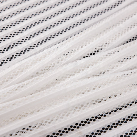 Ecru Ribbed Knit/Novelty Netting