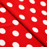 Jitterbug Poly Spandex Fabric - Black And White Or Red And White, Dots And Stripes Pattern, 58-60" Width (1 Yard)