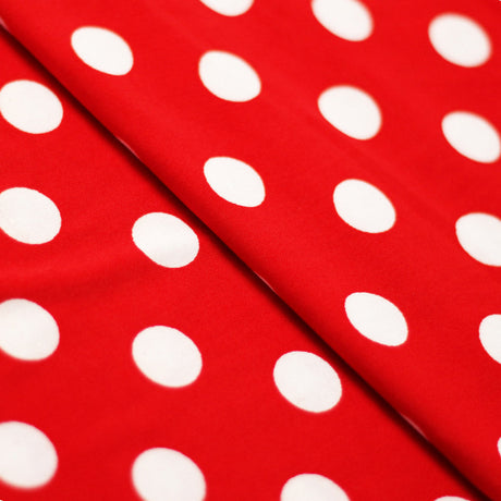 Jitterbug Poly Spandex Fabric - Black And White Or Red And White, Dots And Stripes Pattern, 58-60" Width (1 Yard)