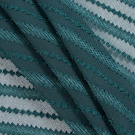 Famous NYC Designer Forest Green Diagonal Burnout Chiffon
