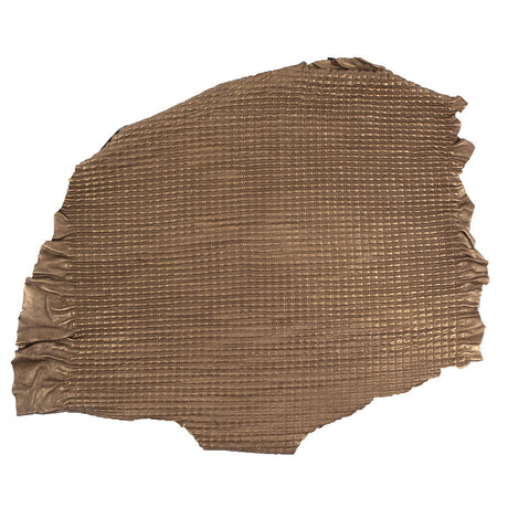 Small Brown Quilted Lamb Hide w/ Black Knit Backing