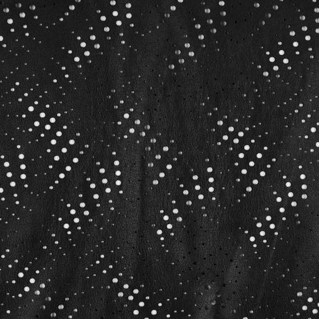 Small Black Abstract Perforated Lamb Leather
