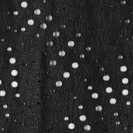 Small Black Abstract Perforated Lamb Leather