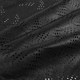 Medium Black Abstract Perforated Lamb Leather