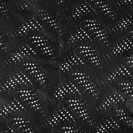 Medium Black Abstract Perforated Lamb Leather