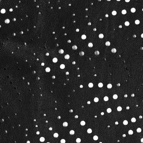 Medium Black Abstract Perforated Lamb Leather