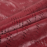 Small Brick Red Abstract Perforated Lamb Leather