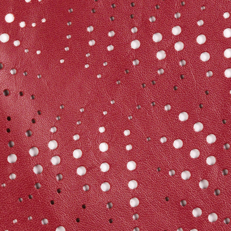 Small Brick Red Abstract Perforated Lamb Leather