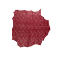 Small Brick Red Abstract Perforated Lamb Leather