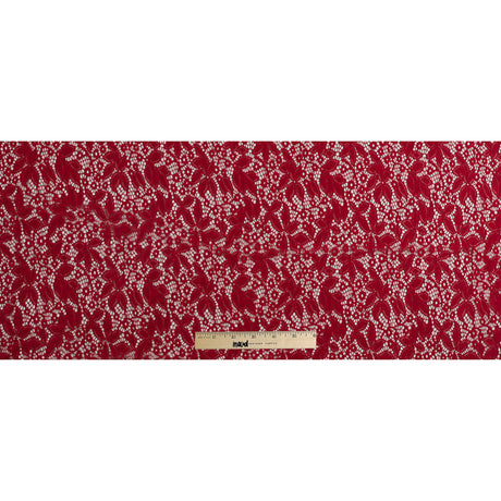 Stretch Lace - Red Floral - Katerina Collection