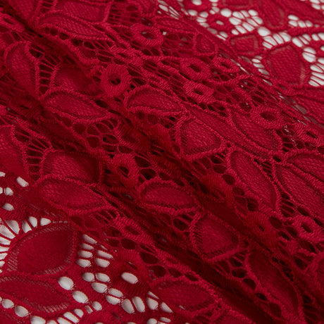 Stretch Lace - Red Floral - Katerina Collection