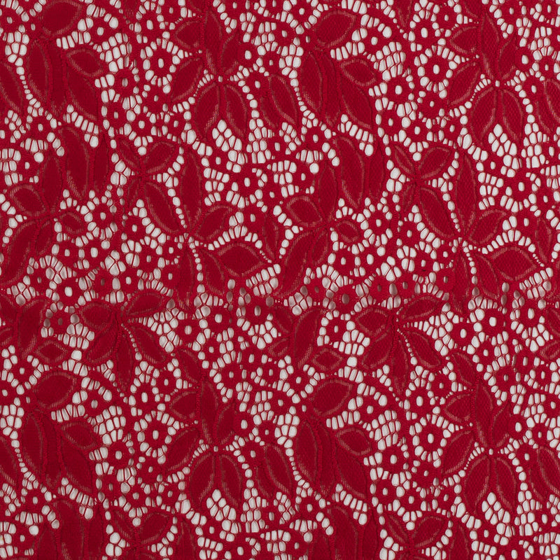 Stretch Lace - Red Floral - Katerina Collection