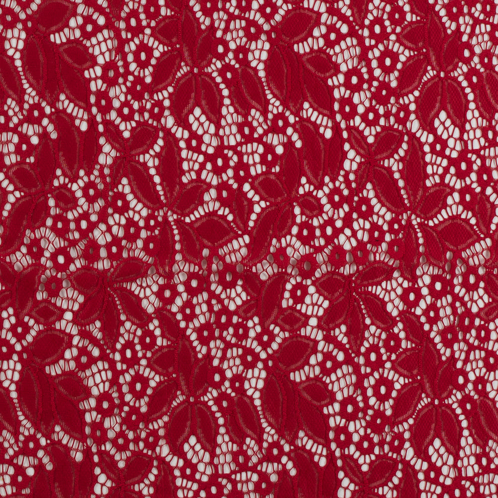 Stretch Lace - Red Floral - Katerina Collection