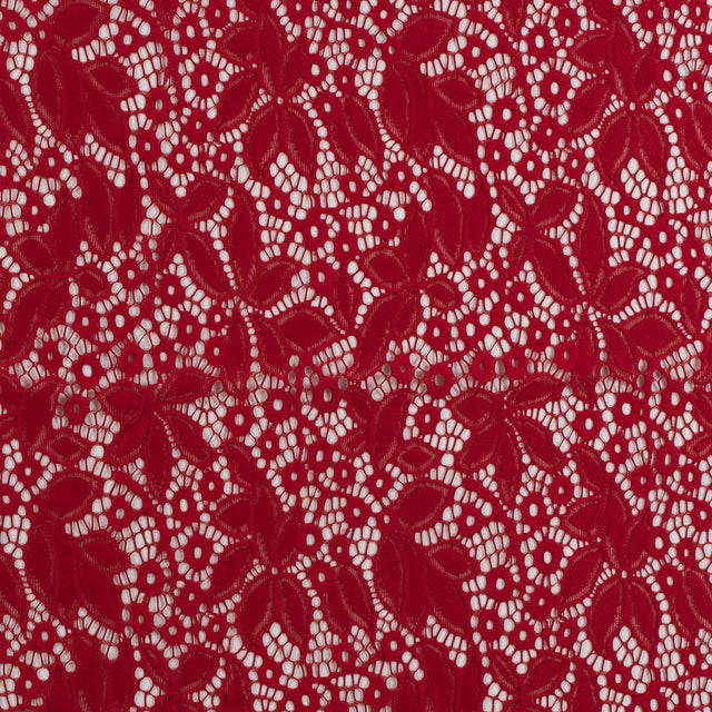 Stretch Lace - Red Floral - Katerina Collection