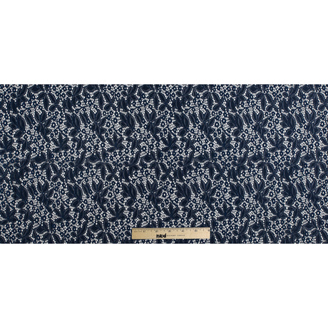 Stretch Lace - Dark Navy Floral - Katerina Collection