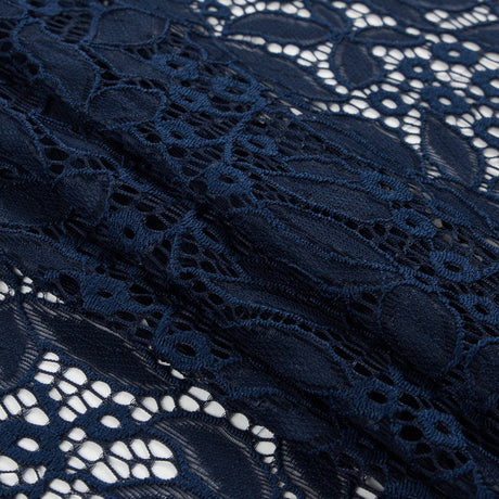 Stretch Lace - Dark Navy Floral - Katerina Collection