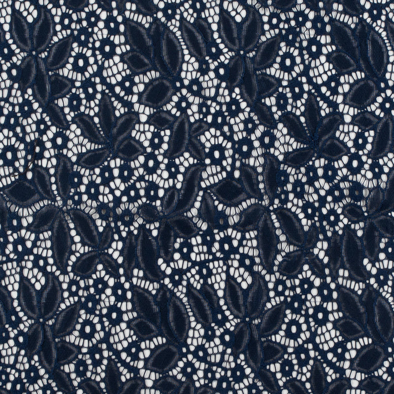 Stretch Lace - Dark Navy Floral - Katerina Collection