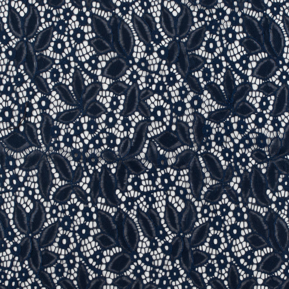 Stretch Lace - Dark Navy Floral - Katerina Collection