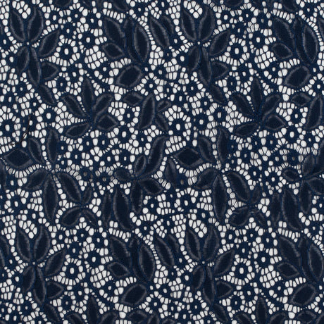 Stretch Lace - Dark Navy Floral - Katerina Collection