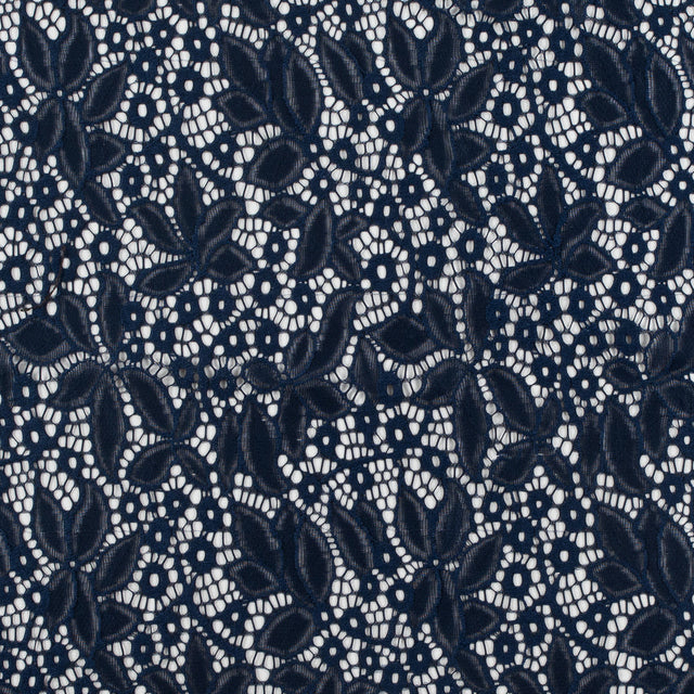 Stretch Lace - Dark Navy Floral - Katerina Collection