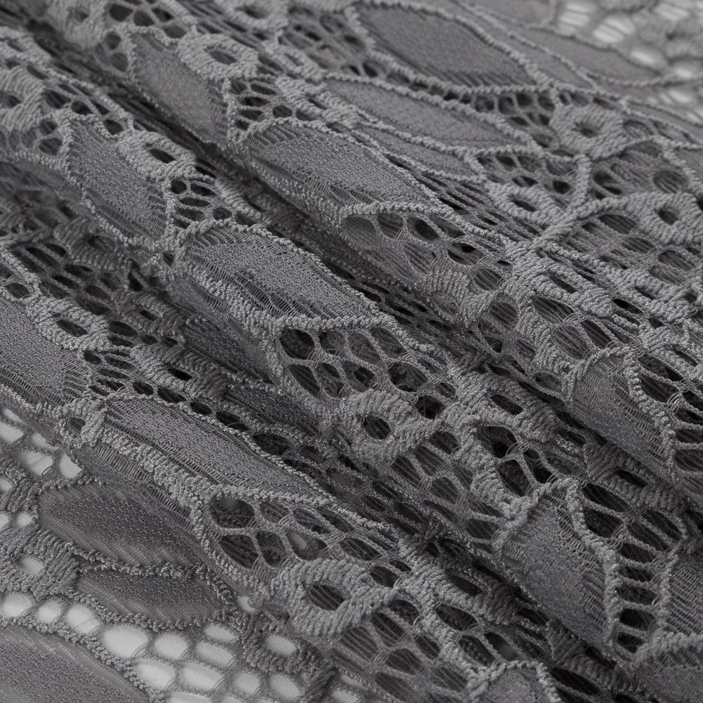Stretch Lace - Gray Floral - Katerina Collection